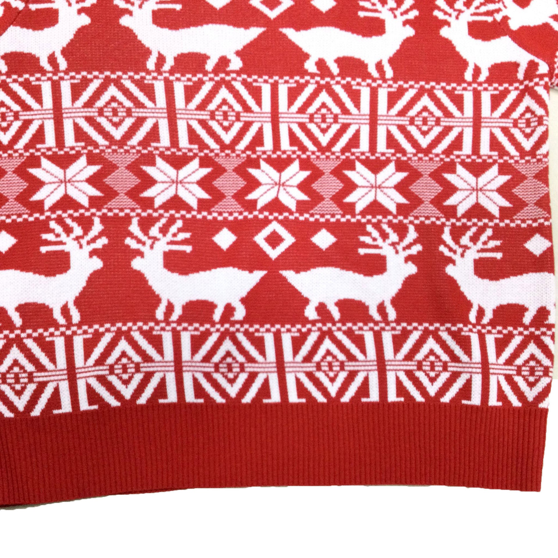 Christmas Fawn Print Pullover Knit Bottoming Sweater
